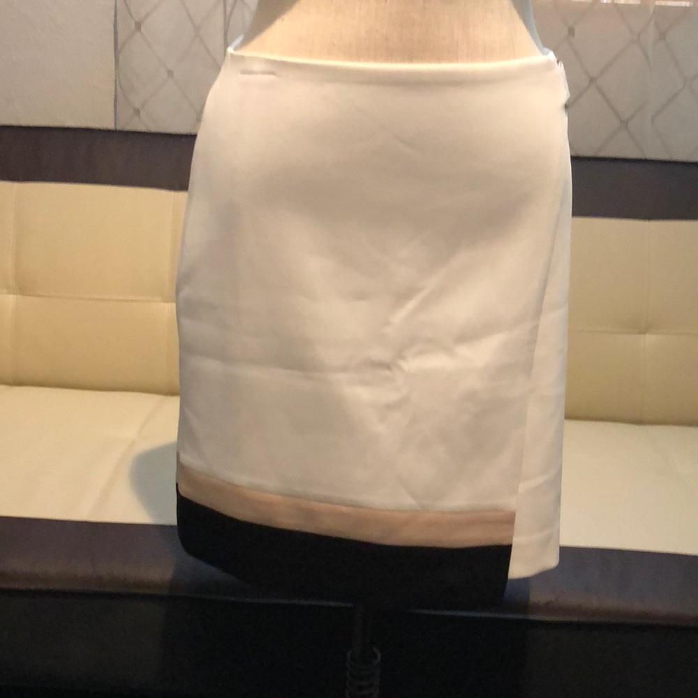 WHBM Ecru Colorblock Wrap lined size 2